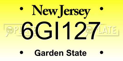 6GI127 New Jersey License Plate