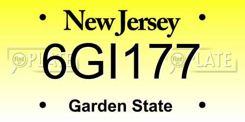 6GI177 New Jersey License Plate