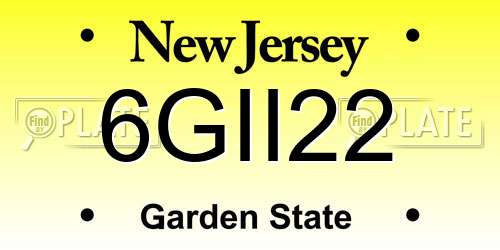 6GII22 New Jersey License Plate
