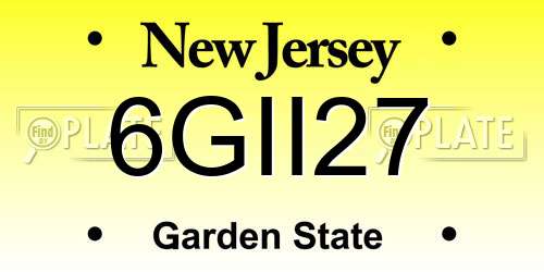 6GII27 New Jersey License Plate