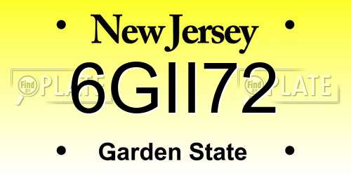 6GII72 New Jersey License Plate