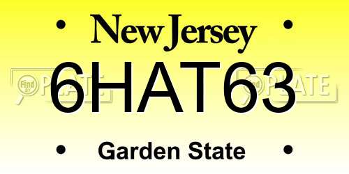 6HAT63 New Jersey License Plate