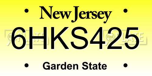 6HKS425 New Jersey License Plate