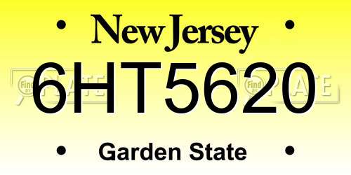 6HT5620 New Jersey License Plate