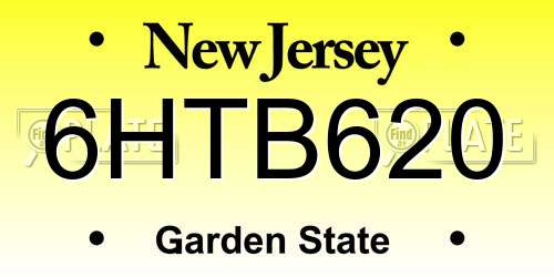 6HTB620 New Jersey License Plate