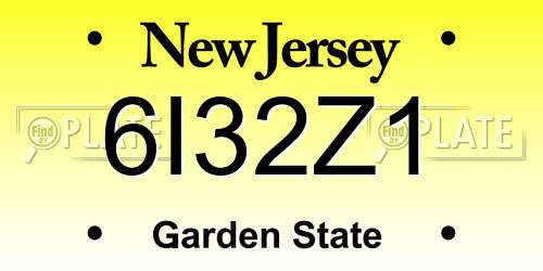 6I32Z1 New Jersey License Plate