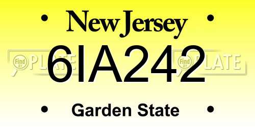 6IA242 New Jersey License Plate