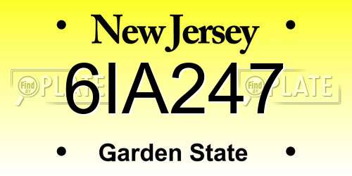 6IA247 New Jersey License Plate