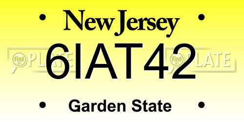 6IAT42 New Jersey License Plate
