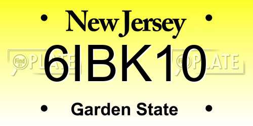 6IBK10 New Jersey License Plate