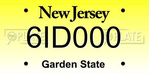 6ID000 New Jersey License Plate