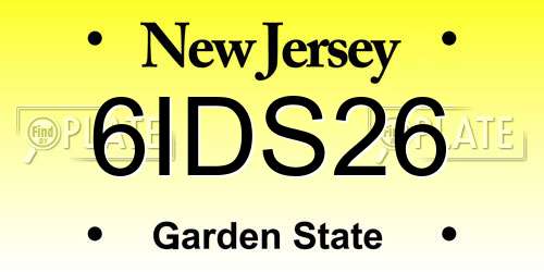 6IDS26 New Jersey License Plate