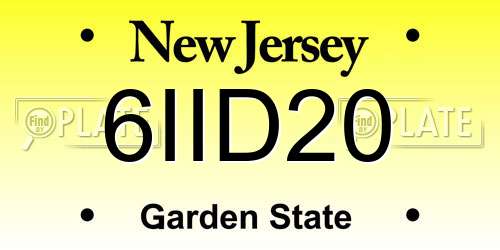6IID20 New Jersey License Plate