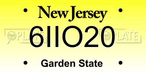 6IIO20 New Jersey License Plate