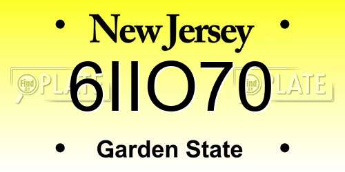 6IIO70 New Jersey License Plate