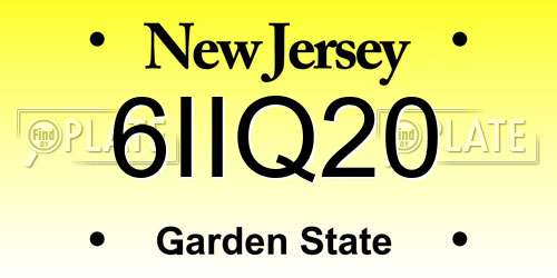 6IIQ20 New Jersey License Plate