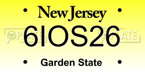 6IOS26 New Jersey License Plate