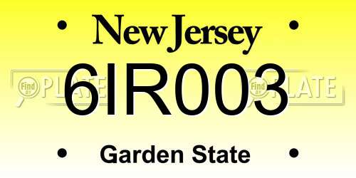 6IR003 New Jersey License Plate