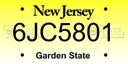 6JC5801 New Jersey License Plate