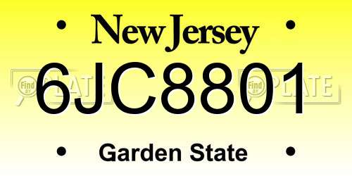 6JC8801 New Jersey License Plate