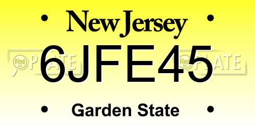 6JFE45 New Jersey License Plate