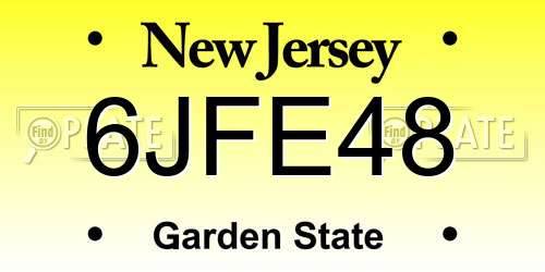 6JFE48 New Jersey License Plate