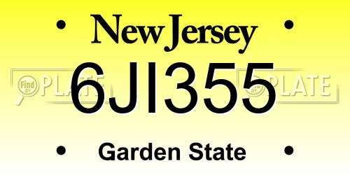 6JI355 New Jersey License Plate