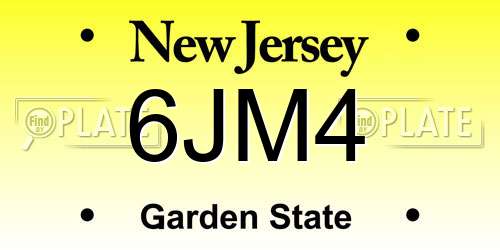 6JM4 New Jersey License Plate