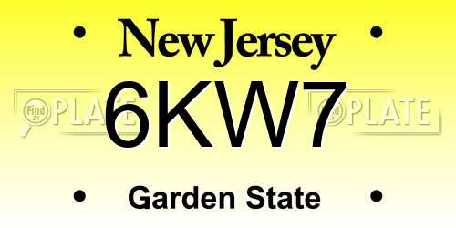6KW7 New Jersey License Plate