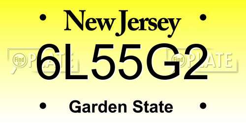 6L55G2 New Jersey License Plate