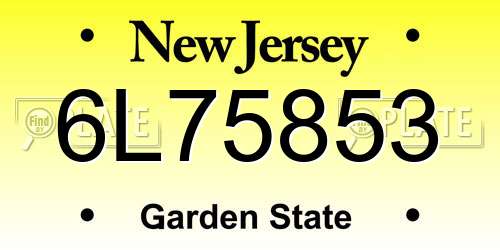 6L75853 New Jersey License Plate