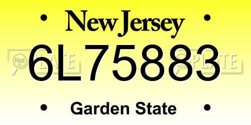 6L75883 New Jersey License Plate