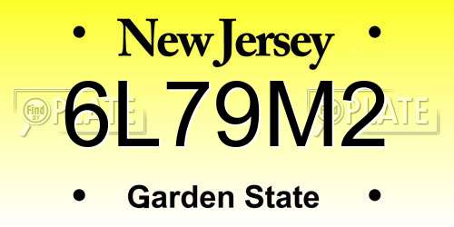 6L79M2 New Jersey License Plate