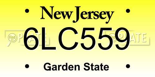 6LC559 New Jersey License Plate
