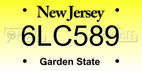 6LC589 New Jersey License Plate