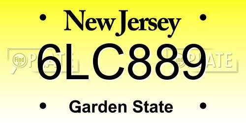 6LC889 New Jersey License Plate