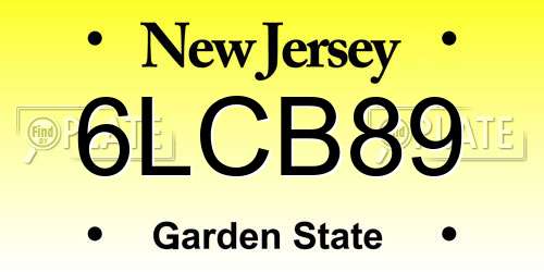 6LCB89 New Jersey License Plate