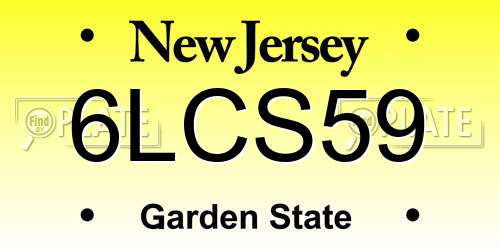 6LCS59 New Jersey License Plate