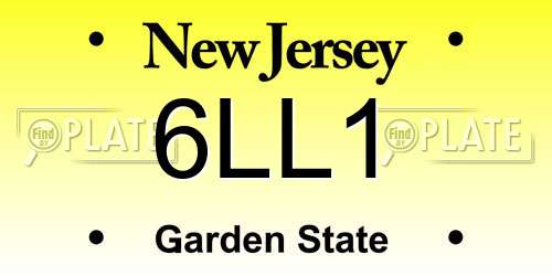 6LL1 New Jersey License Plate
