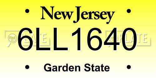 6LL1640 New Jersey License Plate