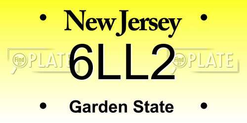 6LL2 New Jersey License Plate
