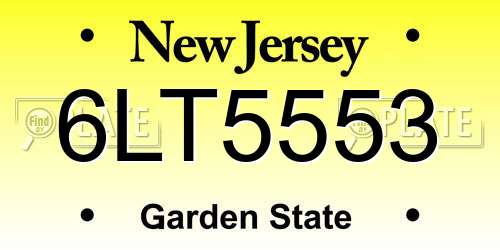 6LT5553 New Jersey License Plate