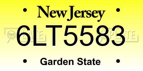 6LT5583 New Jersey License Plate