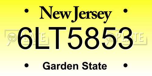 6LT5853 New Jersey License Plate