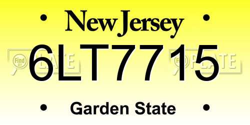 6LT7715 New Jersey License Plate