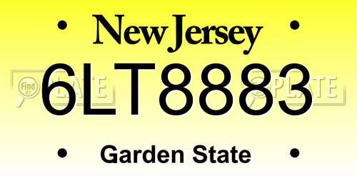6LT8883 New Jersey License Plate