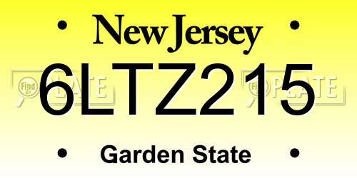 6LTZ215 New Jersey License Plate