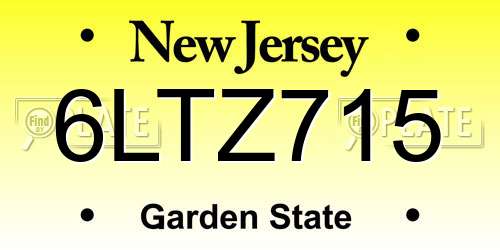 6LTZ715 New Jersey License Plate