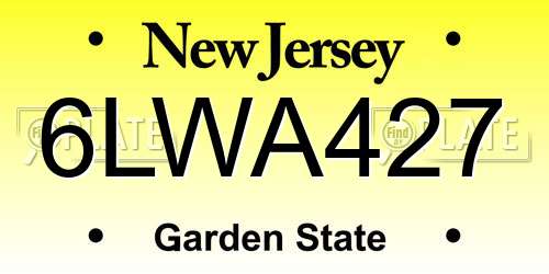 6LWA427 New Jersey License Plate