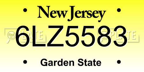 6LZ5583 New Jersey License Plate